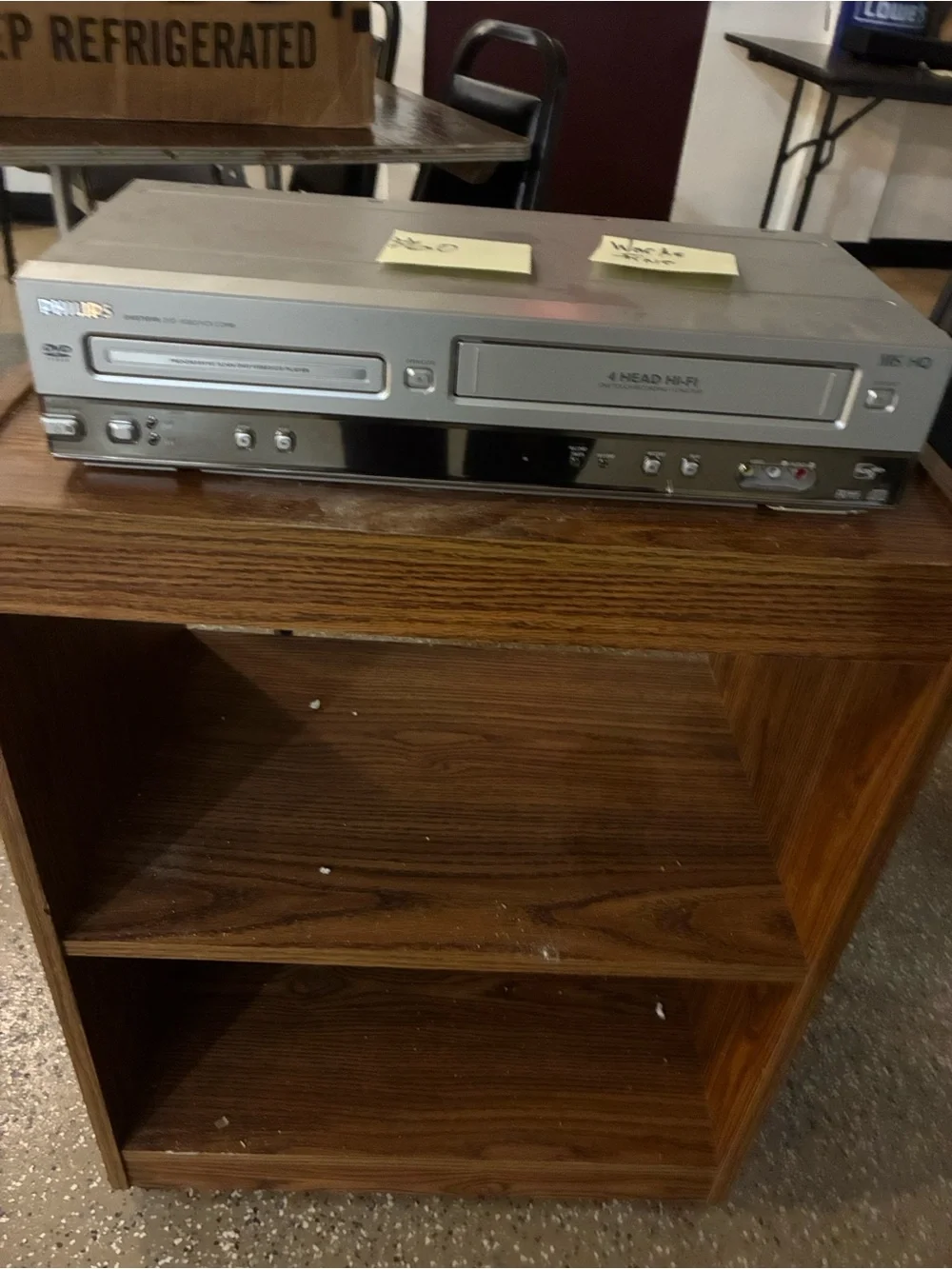 Philips Silver and Black DVD/VHS Combo Player